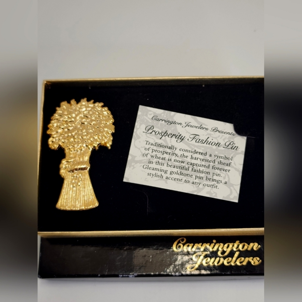 Carrington Jewelers Prosperity Fashion Pin Goldtone Vintage